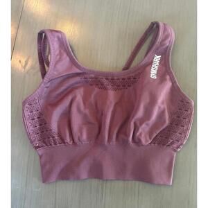Gymshark Womens Sports Bra Sz Small Burgundy Crop Top Wireless